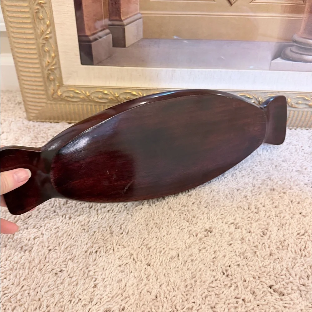 Vintage hand carved mahogany serving Tray
